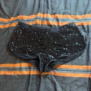Black sequin shorts